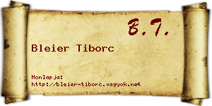Bleier Tiborc névjegykártya